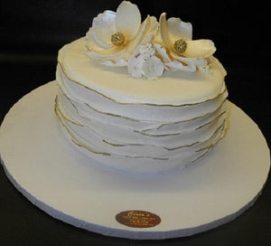 1 Tier Wedding with Gold leaf trim