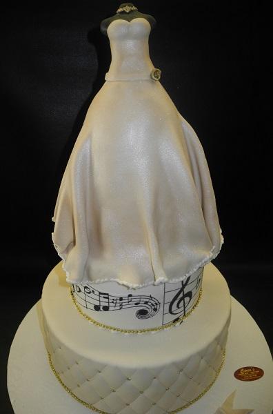 Wedding Dress Cake - W061 Circo's Pastry Shop Wedding Dress Cake - W061 Circo's Pastry Shop
