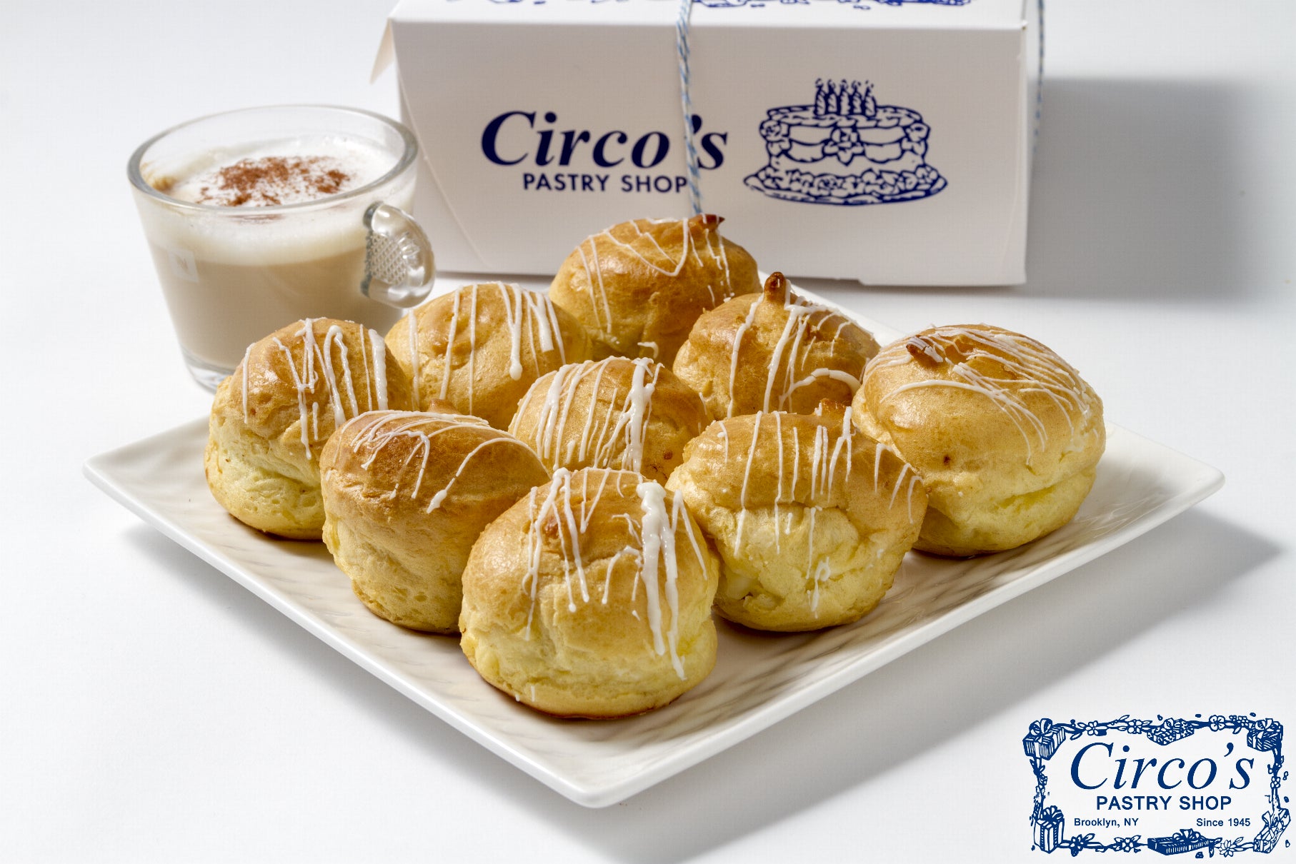 Cream Puffs Vanilla Custard (1 Lb Box about 9 pieces)