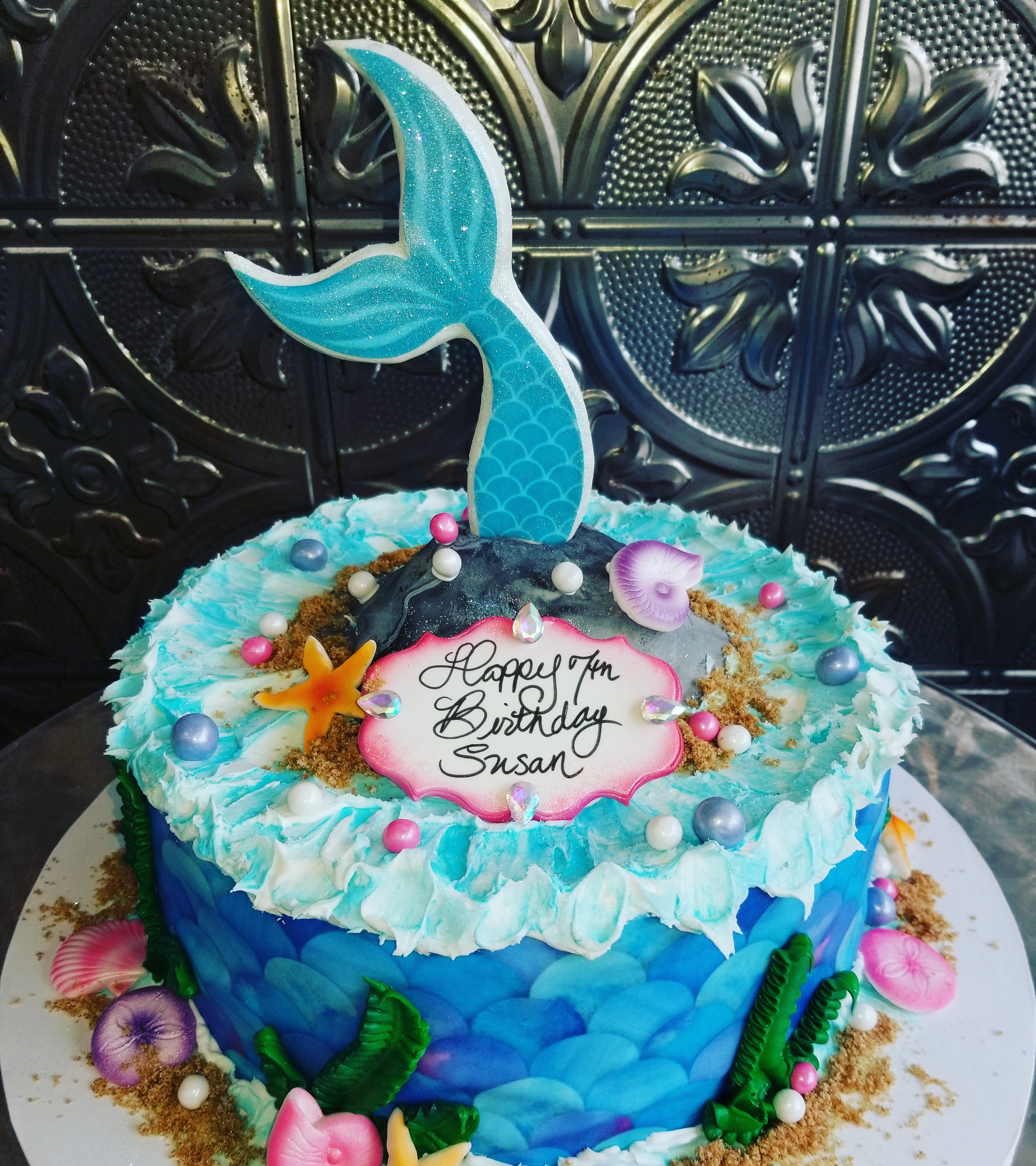 11 Pcs Glitter Mermaid Theme Cake Toppers For Birthday Party Baby Shower  Wedding Happy Birthday Cake Decoration Pink Blue Fish Tail Starfish Seaweed  C | Fruugo NO