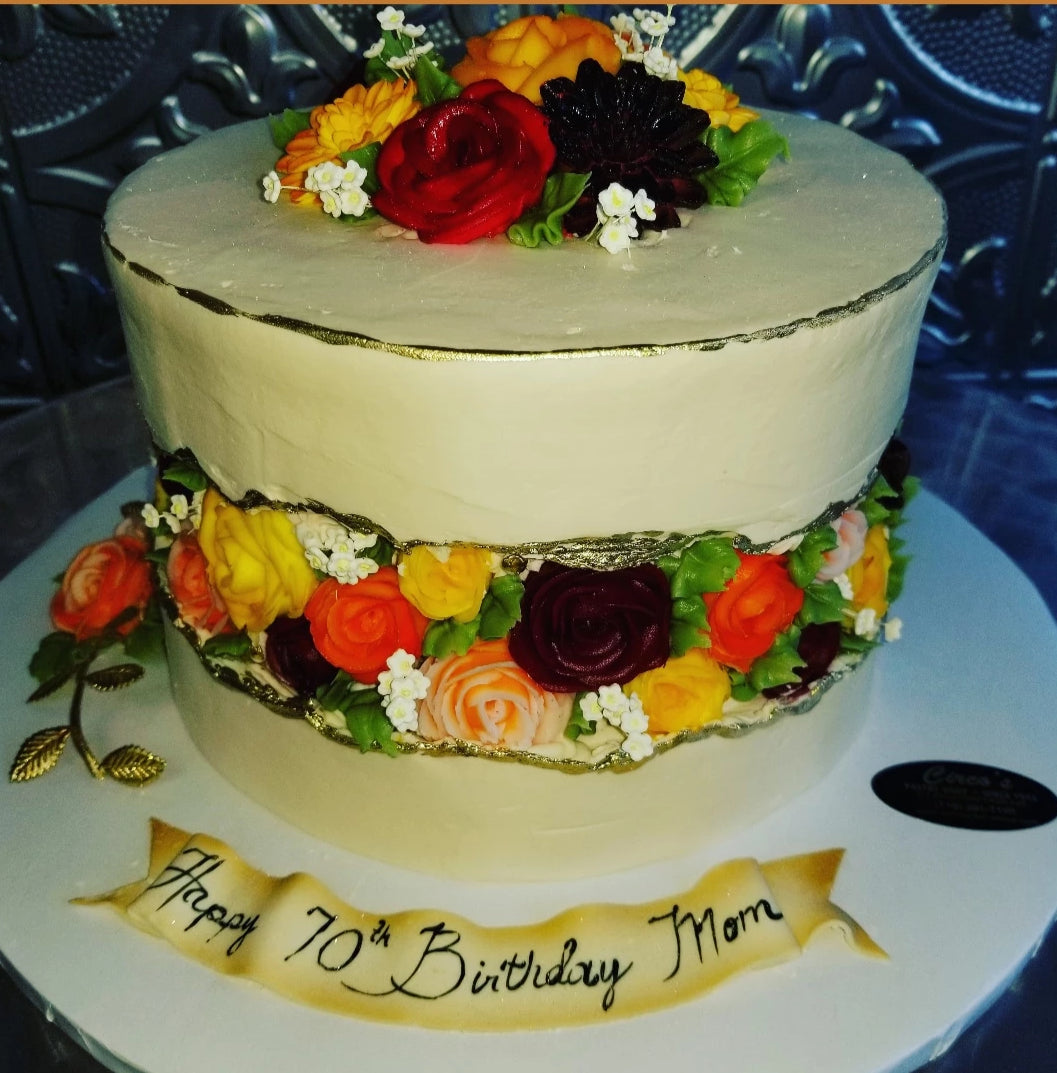 Floral Peekaboo style cake  B0012