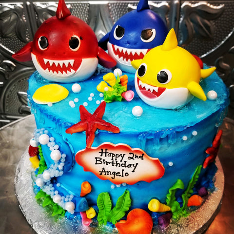 Baby Shark Theme Birthday Cake - B0055